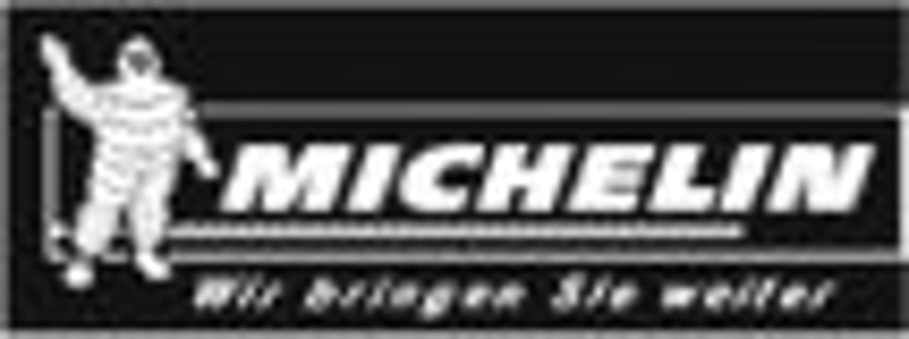 Michelin-Logo mit dem Michelin-Männchen, dem Text "MICHELIN" und dem Slogan "Wir bringen Sie weiter".